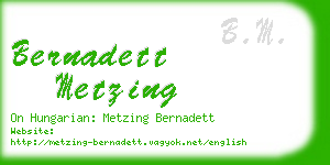 bernadett metzing business card